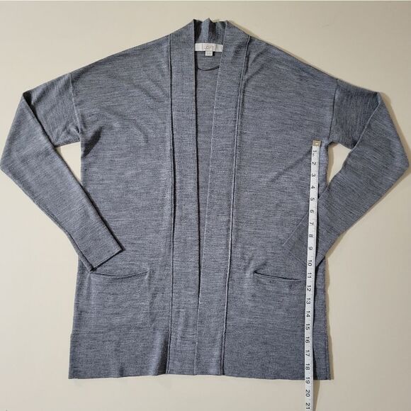 Ann Taylor LOFT Gray Open Cardigan Sweater - Picture 6 of 13